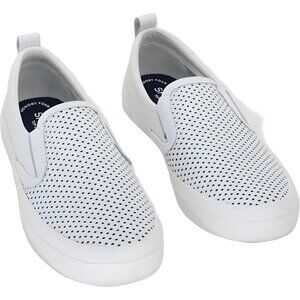 Sperry Crest Twin Gore Perforated Slip-On White Sneakers Women US 7M EU 37.5